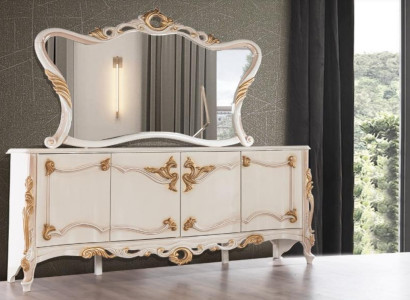 Sideboard with Mirror Suite Ess Baroque Chests of drawers Wood Chest of drawers Wood Wardrobe new